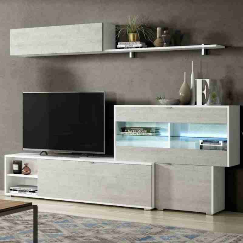 Salón completo 719 1 apilable de salon montado en blanco