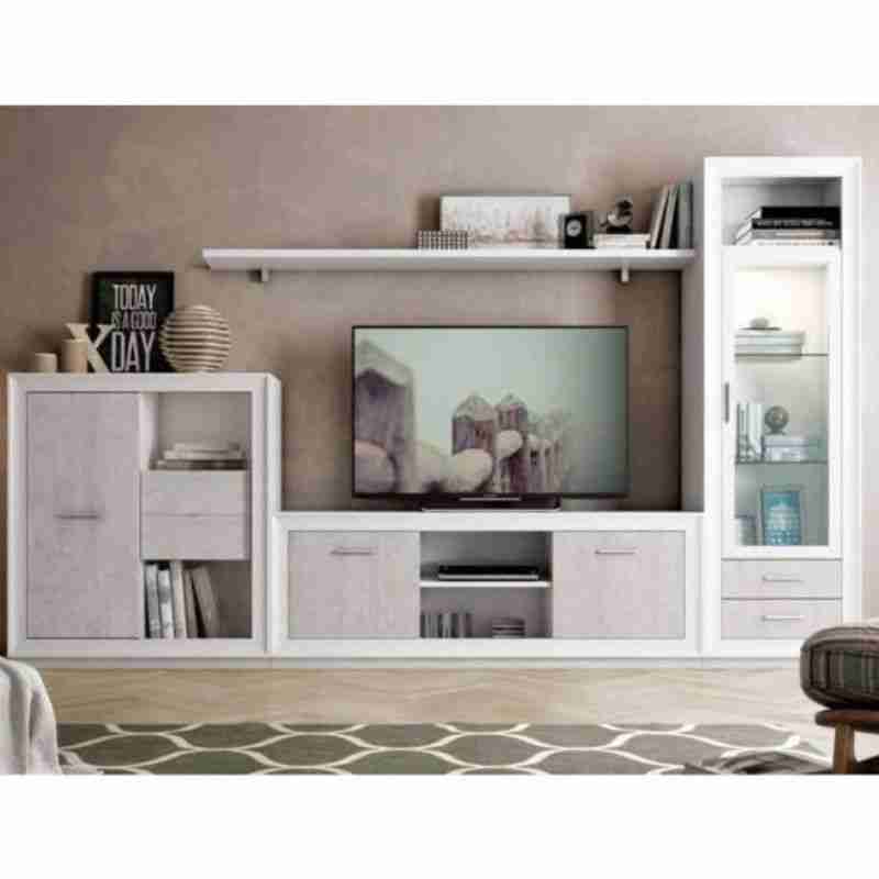 Salón completo con Vitrina/ mueble tv y botellero 1 Salón completo de melania