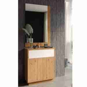 zapatero bajo dos puertas y un cajon montado