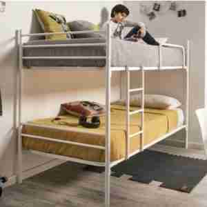 litera metálica blanca 90x190