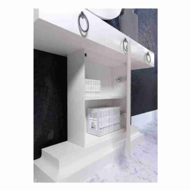 Recibidor madera con puerta 2 consola puerta abierta de madera montado