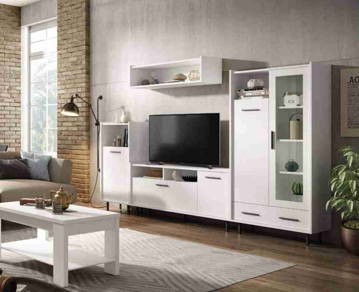 Salón moderno blanco piezas sueltas 1 salon blanco montado