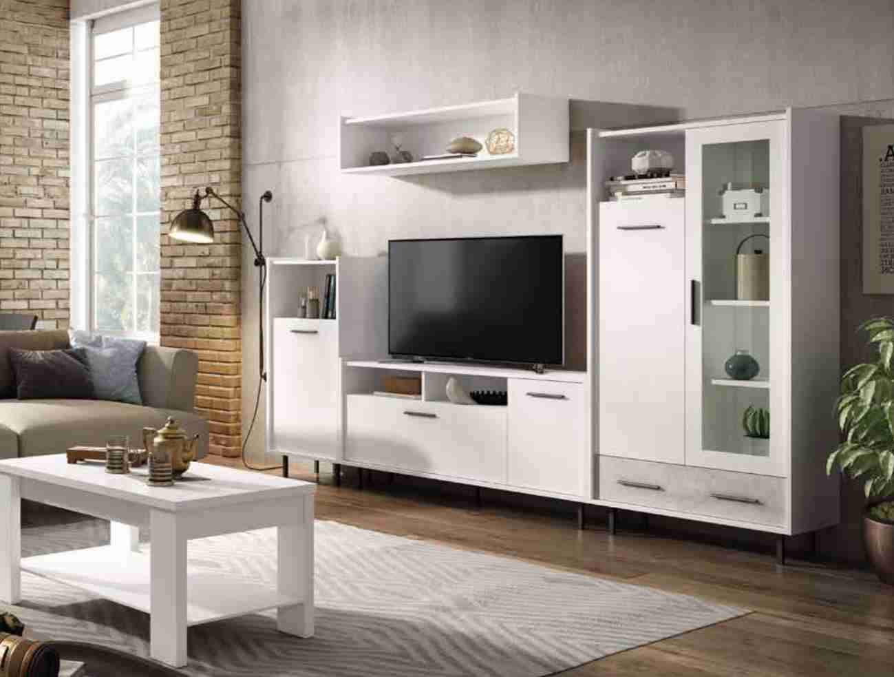 Salón moderno blanco piezas sueltas 2 salon blanco montado