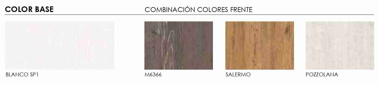 Salón moderno blanco piezas sueltas 4 carta colores