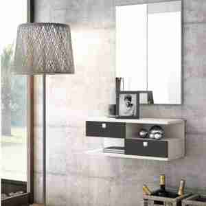 mueble colgado montado con dos cajones