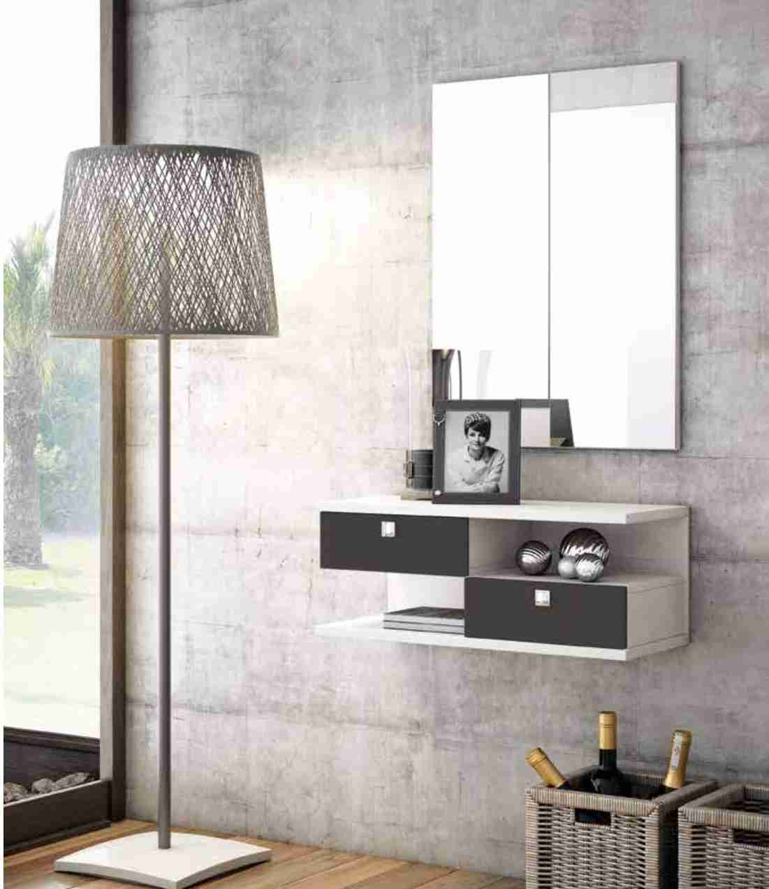 Recibidor colgado dos cajones 1 mueble colgado montado con dos cajones