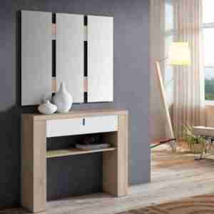 mueble recibidor montado con un cajon y una balda