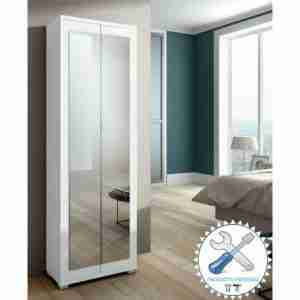 Zapatero torre con espejo montado