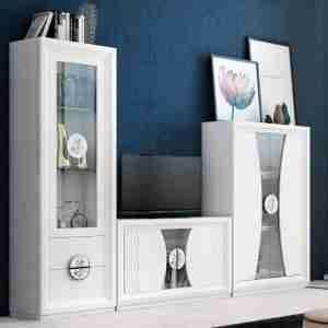 salon completo madera lacada milan