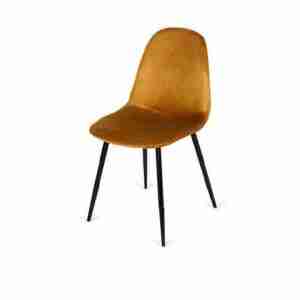 silla terciopelo mostaza