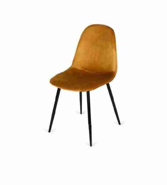 Silla de terciopelo 1 silla terciopelo mostaza