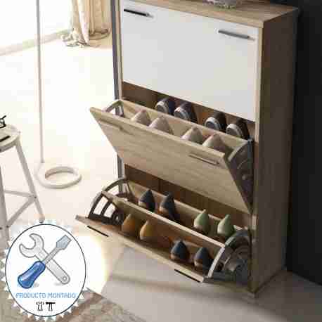 Zapatero abatible tres puertas 2 zapatero montado abatible tres puertas