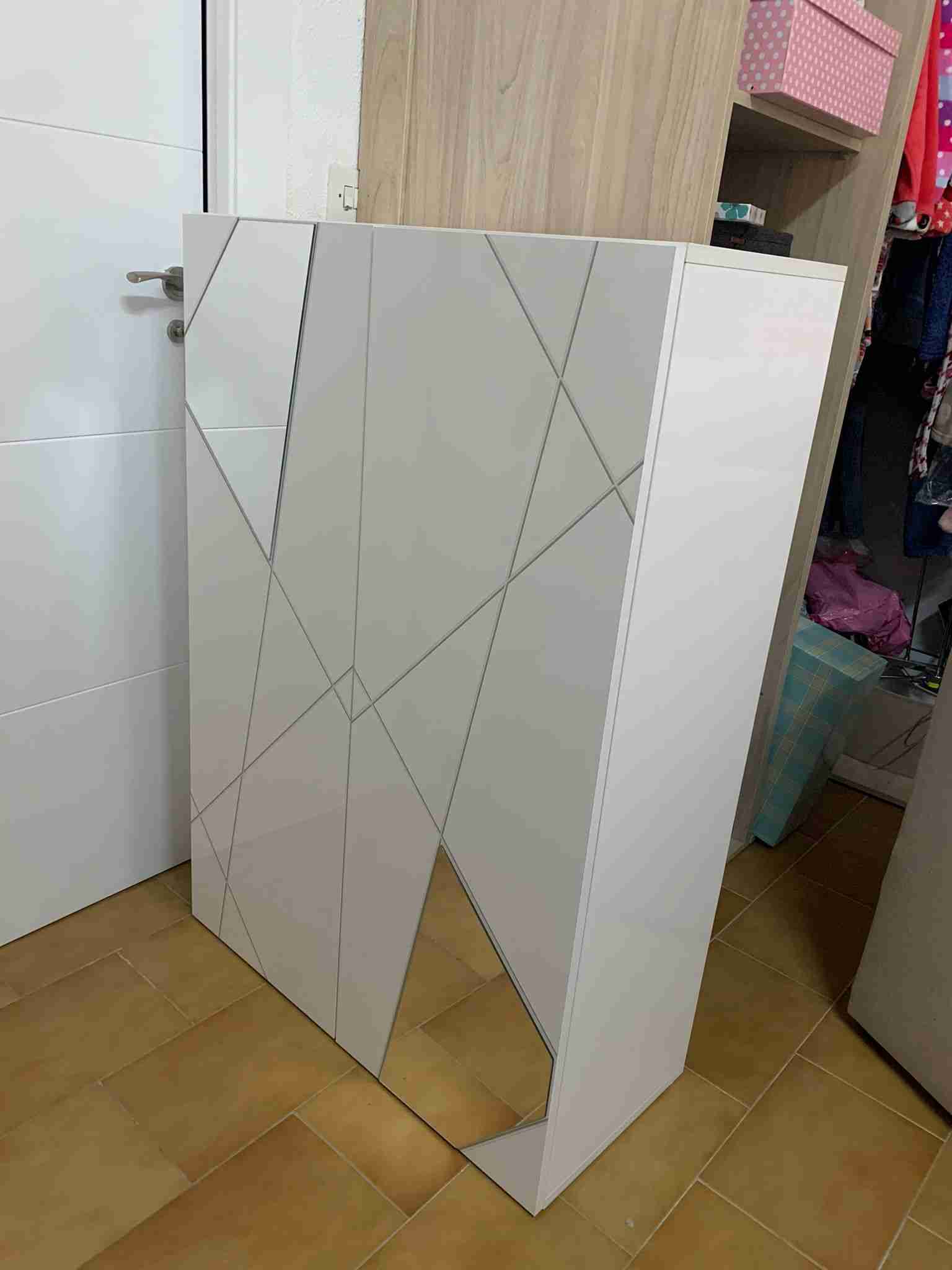 Zapatero de lineas con espejo y 5 niveles 1 zapatero de lineas con espejo montado